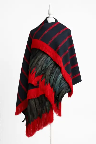 Rebozo de Algodón Tejido a Mano con Diseño Purépecha